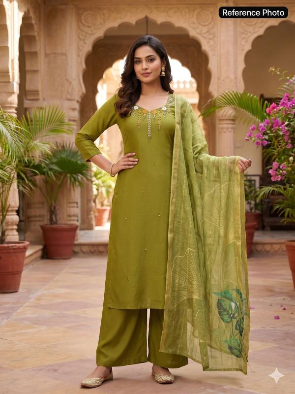 Krunique 3pcs fashion gerua wholesale long straight kurti catalog